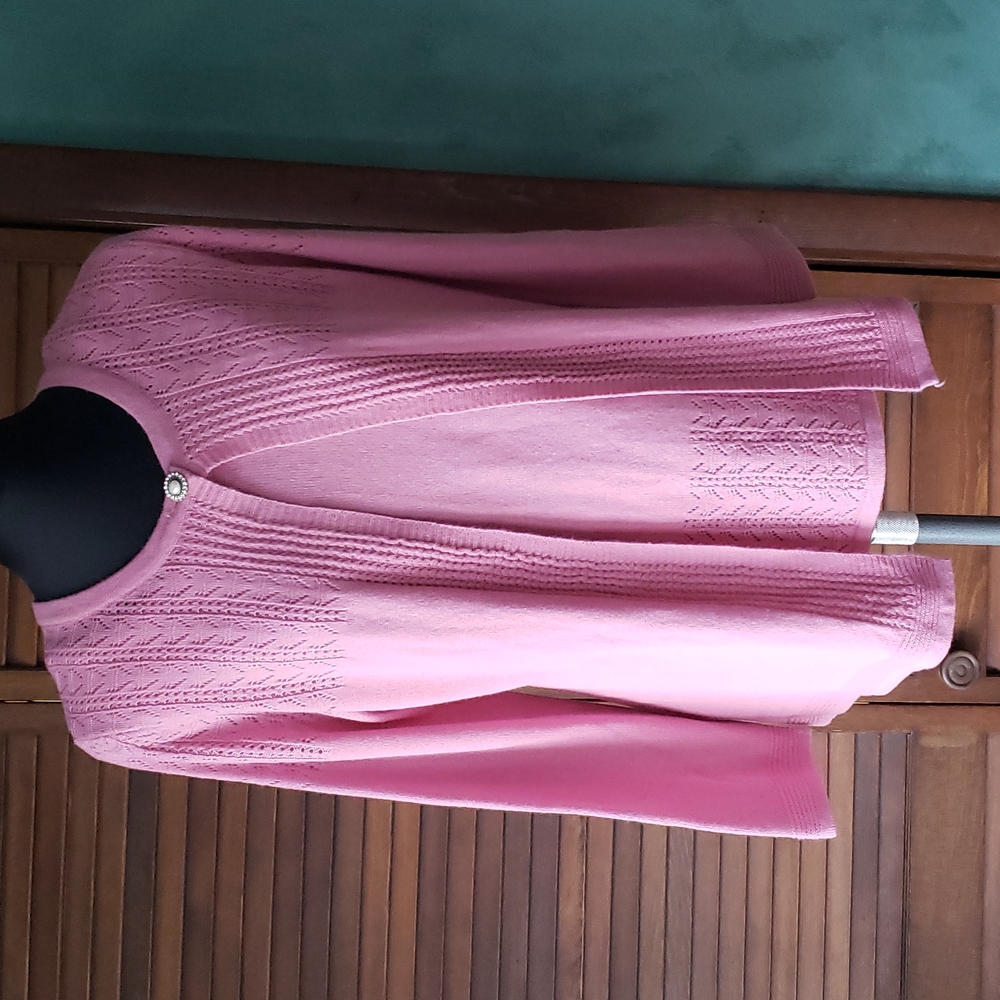 Nappa Valley 2 in One Long Sleeve Sweater Pink Blossom Petite Medium NWT